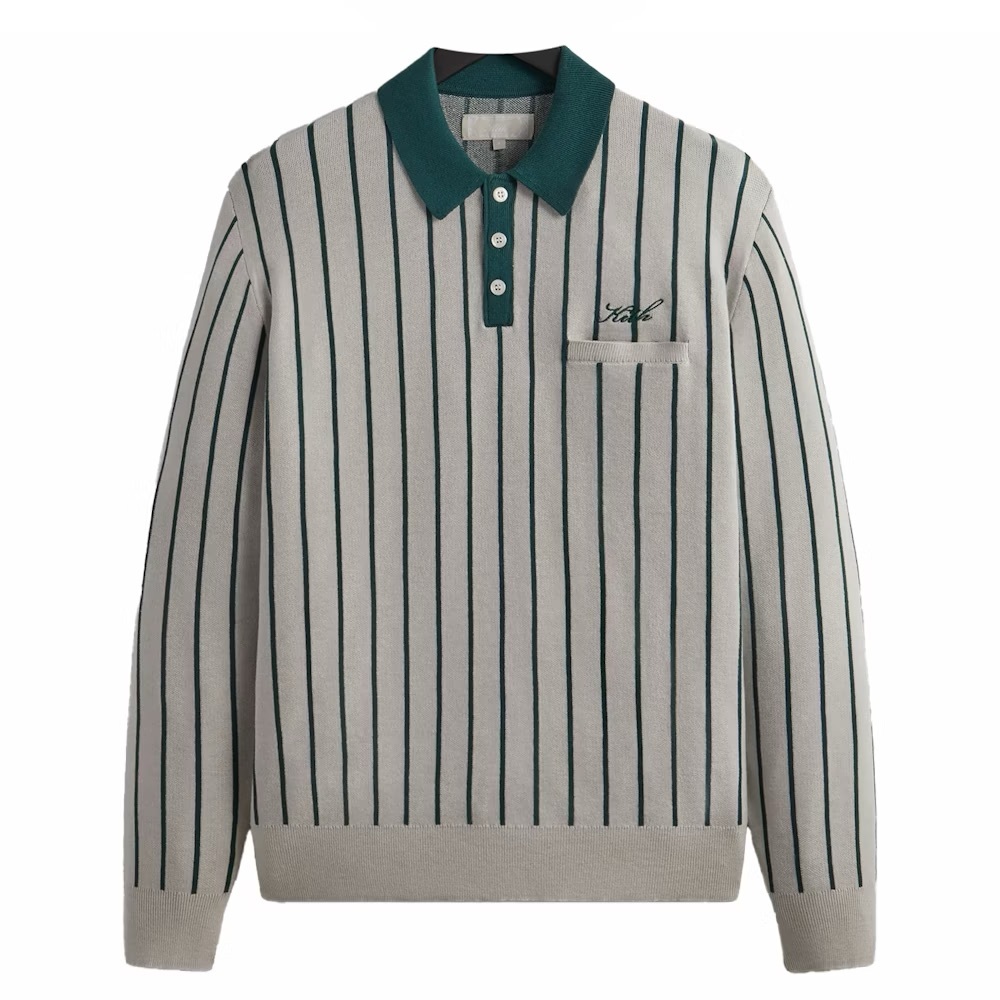 Kith Harmon Rugby Pullover Sweater - Light Heather Grey